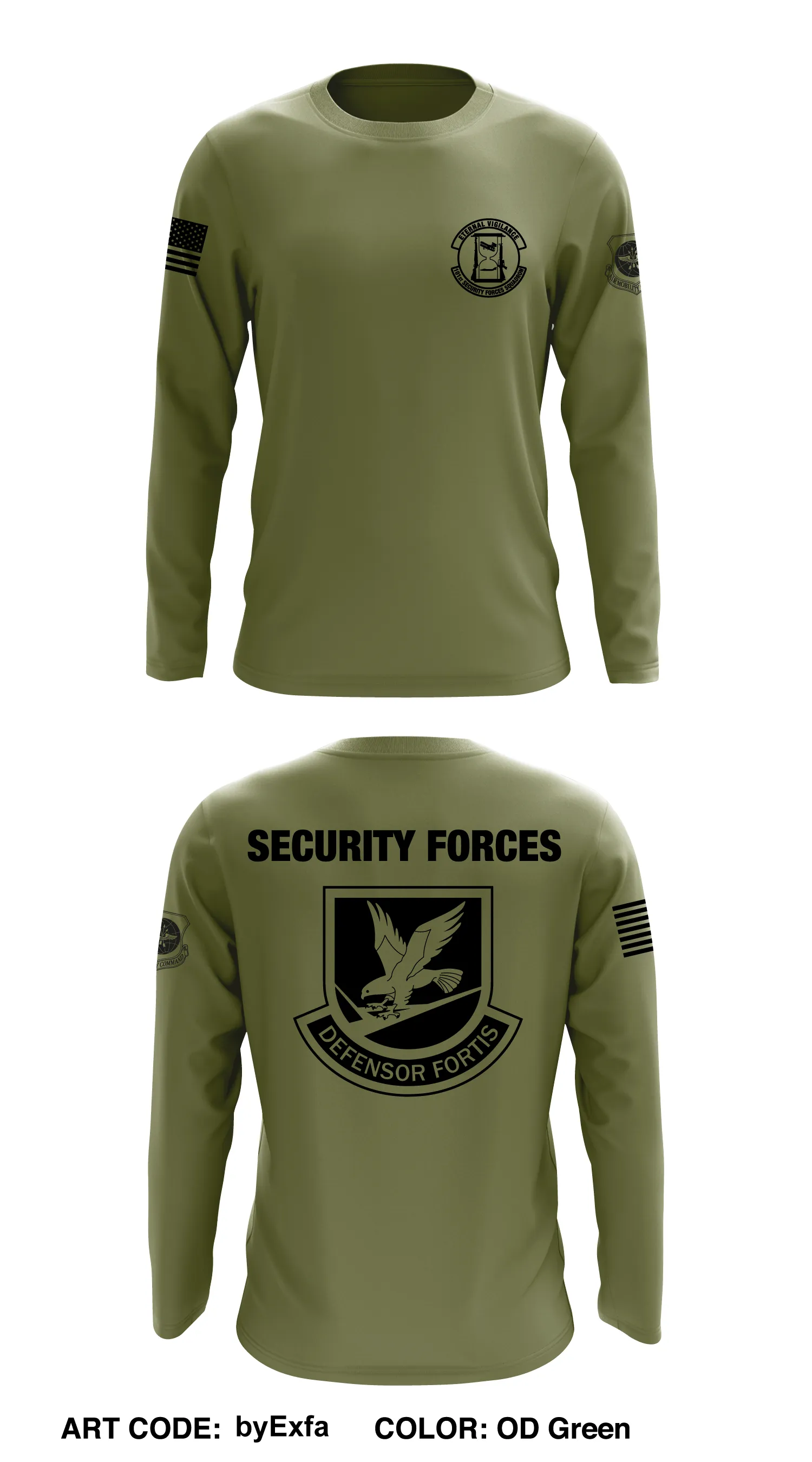 101 Security Forces Squadron Core Men's LS Performance Tee - byExfa