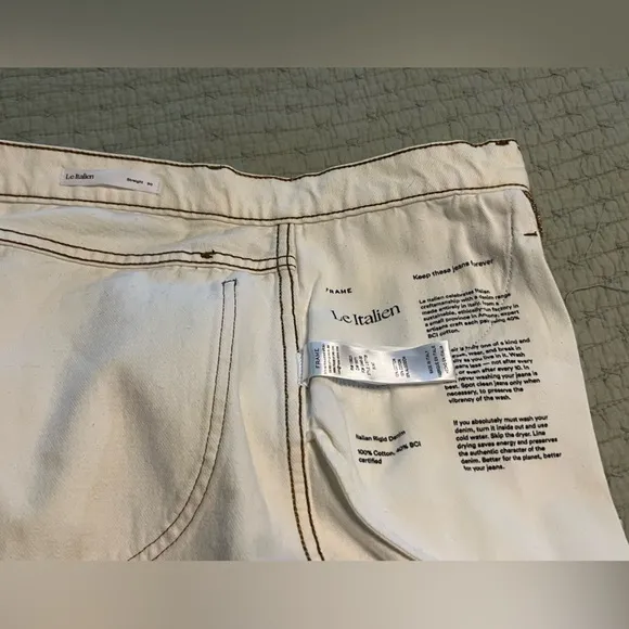 20- NWOT-Frame Denim Le Italien Straight Leg Jeans in Blanc White(Off White- 30