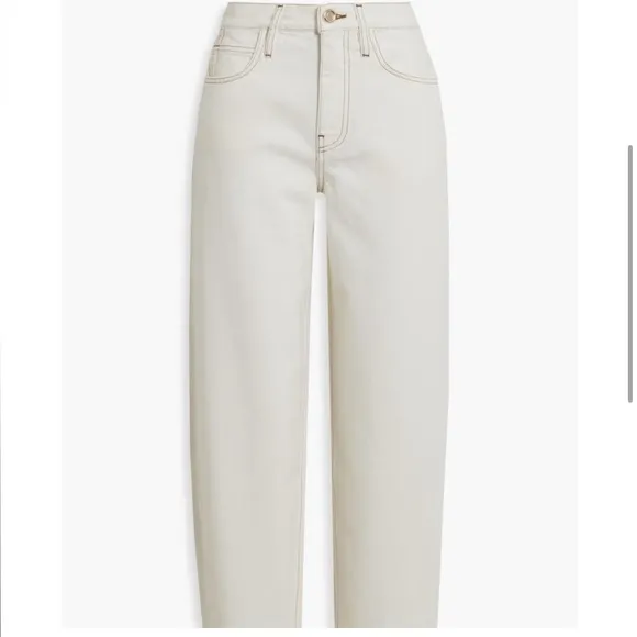 20- NWOT-Frame Denim Le Italien Straight Leg Jeans in Blanc White(Off White- 30