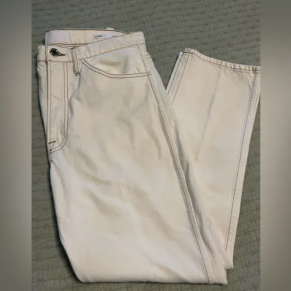20- NWOT-Frame Denim Le Italien Straight Leg Jeans in Blanc White(Off White- 30