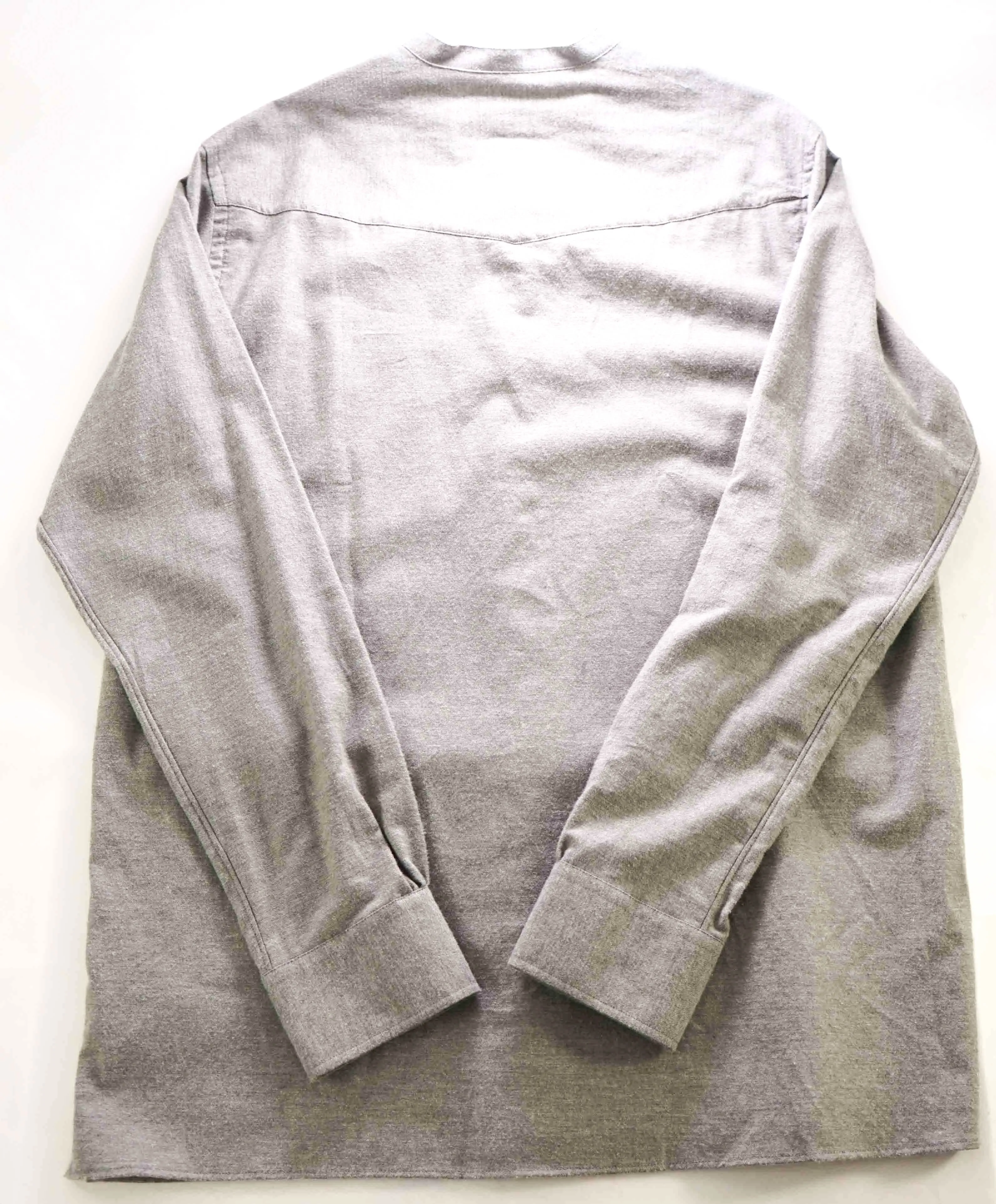 $380 OFFICINE GENERALE - PARIS 6E *Cotton/Cashmere* Band Collar Shirt - L