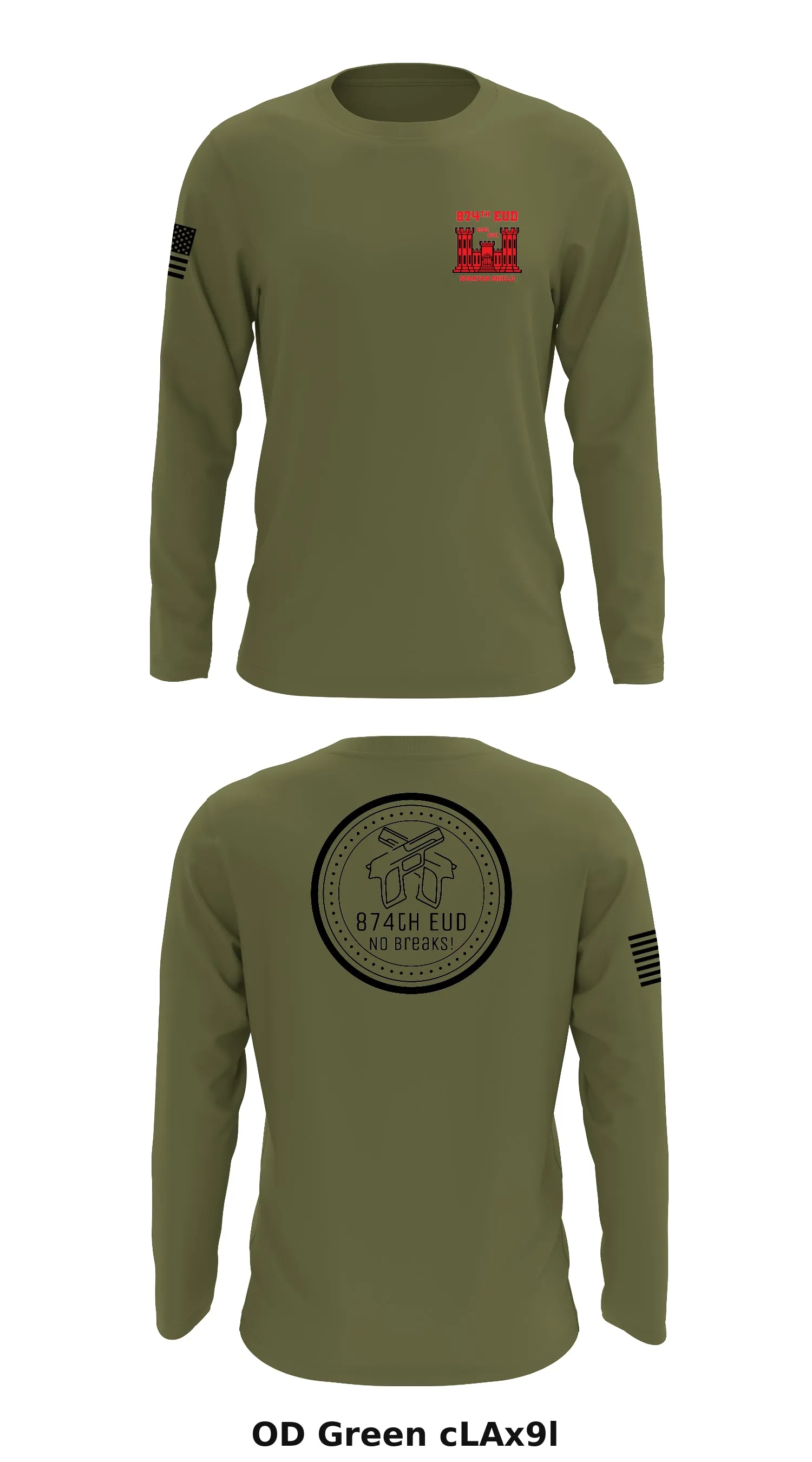 874th EUD Store 1 Core Men's LS Performance Tee - cLAx9l