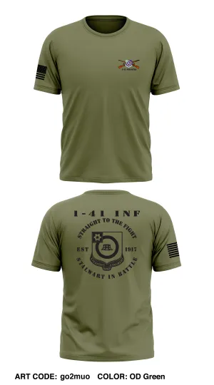 A Co, 1st BN, 41st IN Store 1 Core Men's SS Performance Tee - go2muo