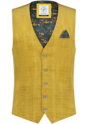 A Fish Named Fred Corduroy Waistcoat Gold