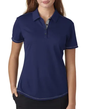 adidas Golf Ladies' climacool Mesh Color Hit Polo A222 MID INDIGO/ GREY