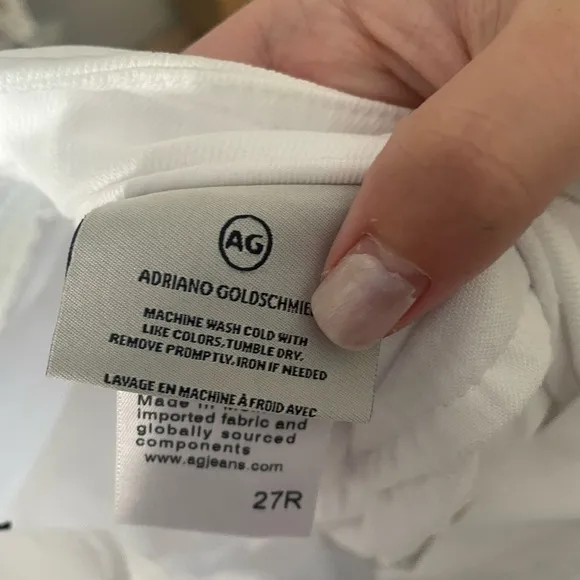 Adriano Goldschmied White Straight Leg Jeans Size 27
