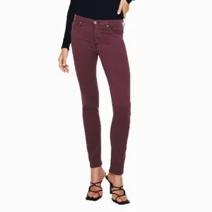 AG Adriano Goldschmied Maroon The Prima Cigarette Leg Jeans Size 32