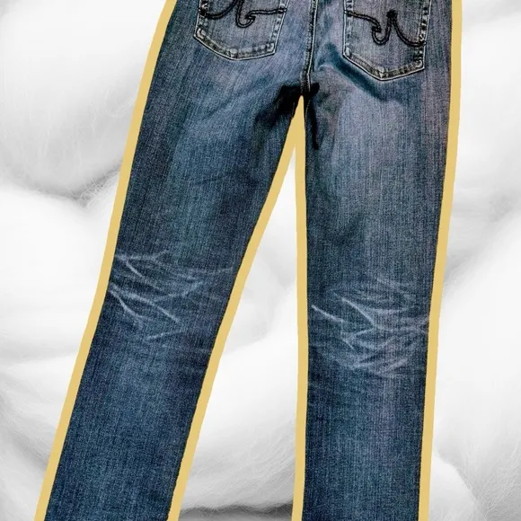 AG Adriano Goldschmied Medium Wash ‘Mari’ High-Rise Straight Leg Jeans Size 26R