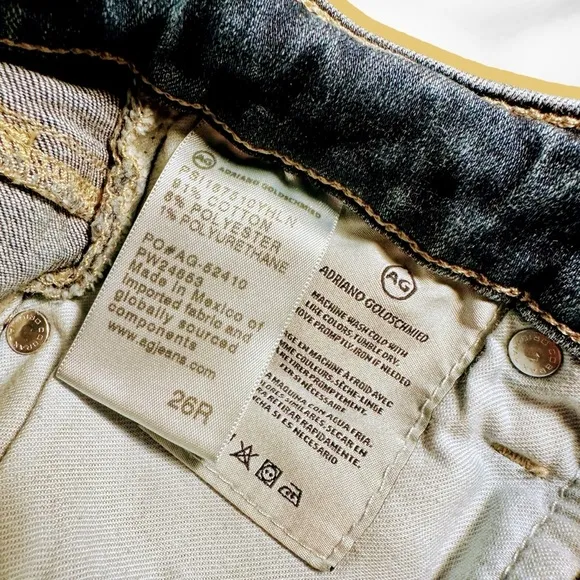 AG Adriano Goldschmied Medium Wash ‘Mari’ High-Rise Straight Leg Jeans Size 26R