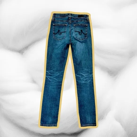 AG Adriano Goldschmied Medium Wash ‘Mari’ High-Rise Straight Leg Jeans Size 26R