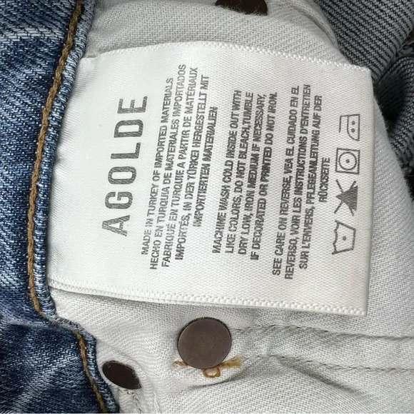 AGOLDE Nico High Rise Slim Fit Jeans in Rooted Size 24 Button Fly Stretch