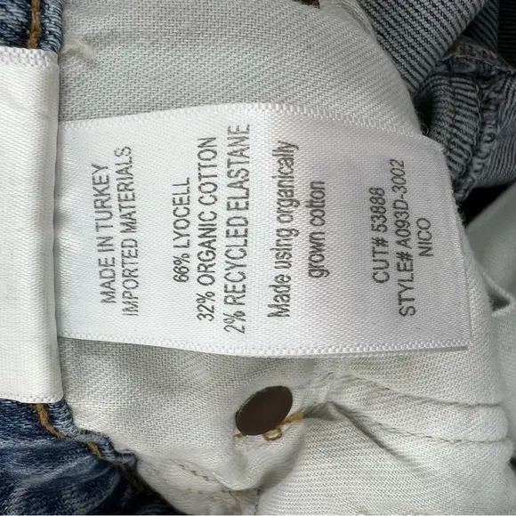 AGOLDE Nico High Rise Slim Fit Jeans in Rooted Size 24 Button Fly Stretch