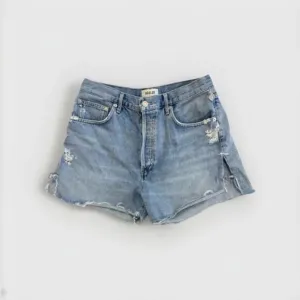 AGOLDE Revolve Distressed Dee High Rise Blue Light Wash Denim Shorts Size 29