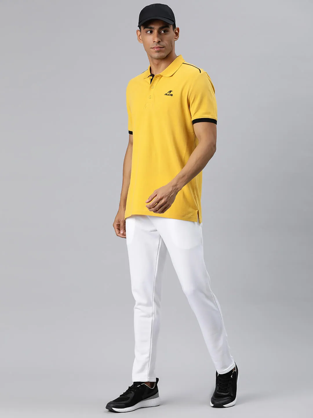 Alcis Men Yellow Polo Collar T-shirt