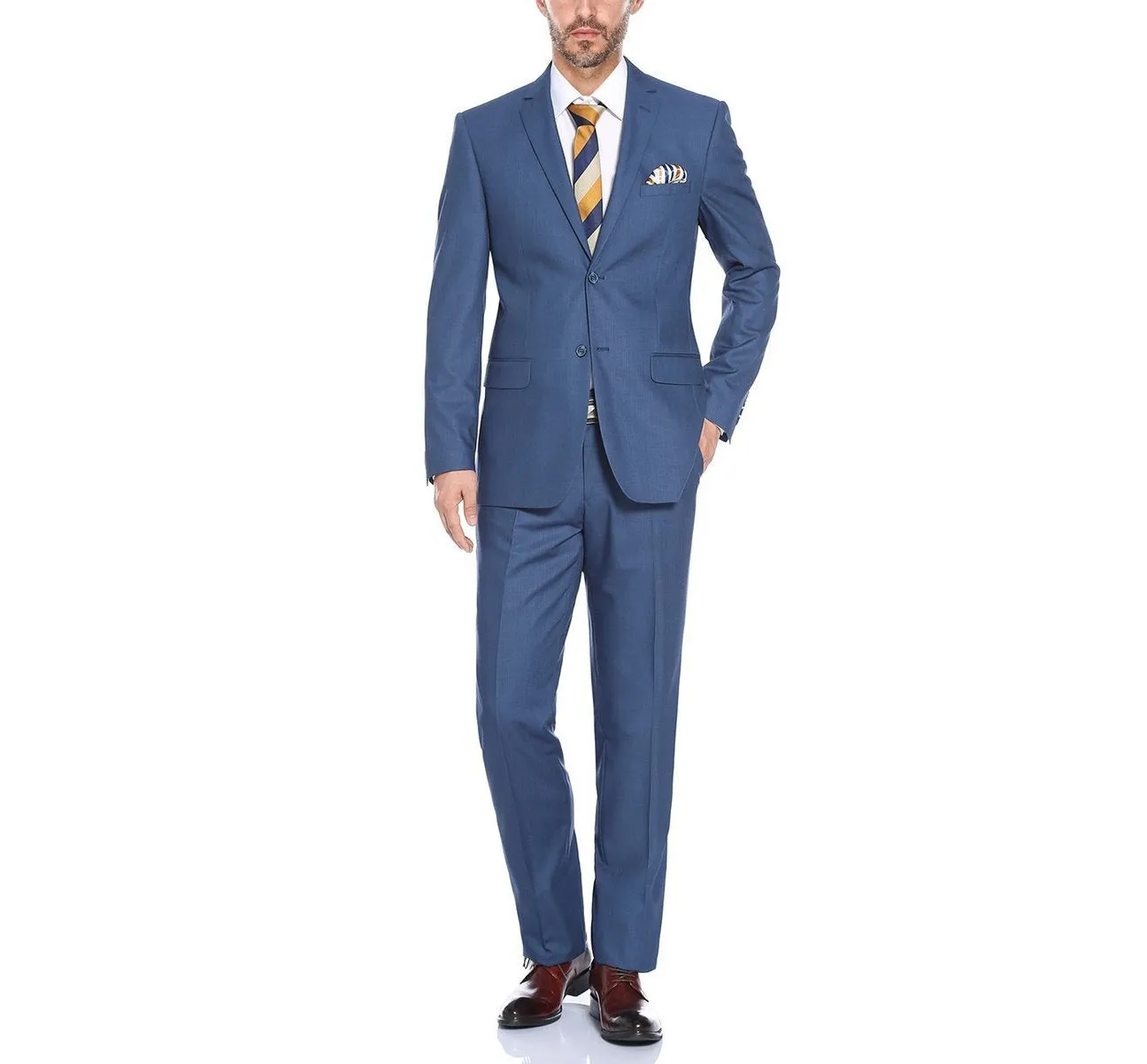 Alessandro Vitello by Renoir 2-Piece Classic Fit Notch Lapel Navy Suit 2106-3