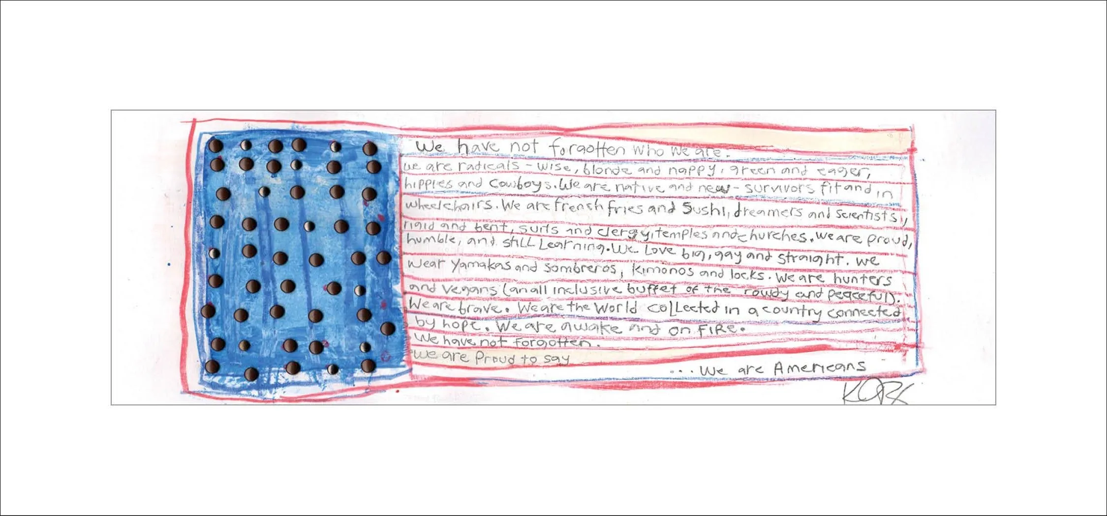 Americans 7 x 15 Matted Print
