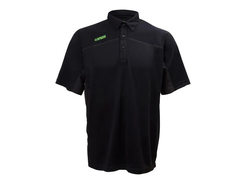 Apache Langley Black Performance Polo Shirt - L (41/43in)