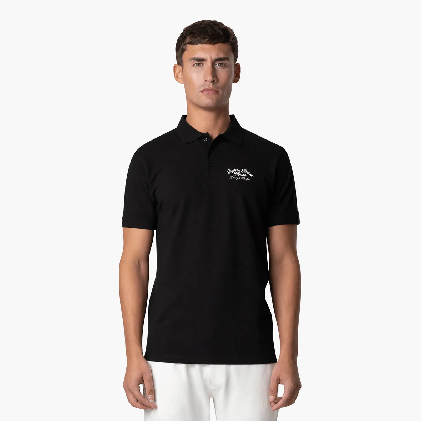 ATELIER MILANO CHAIN POLO | BLACK/WHITE