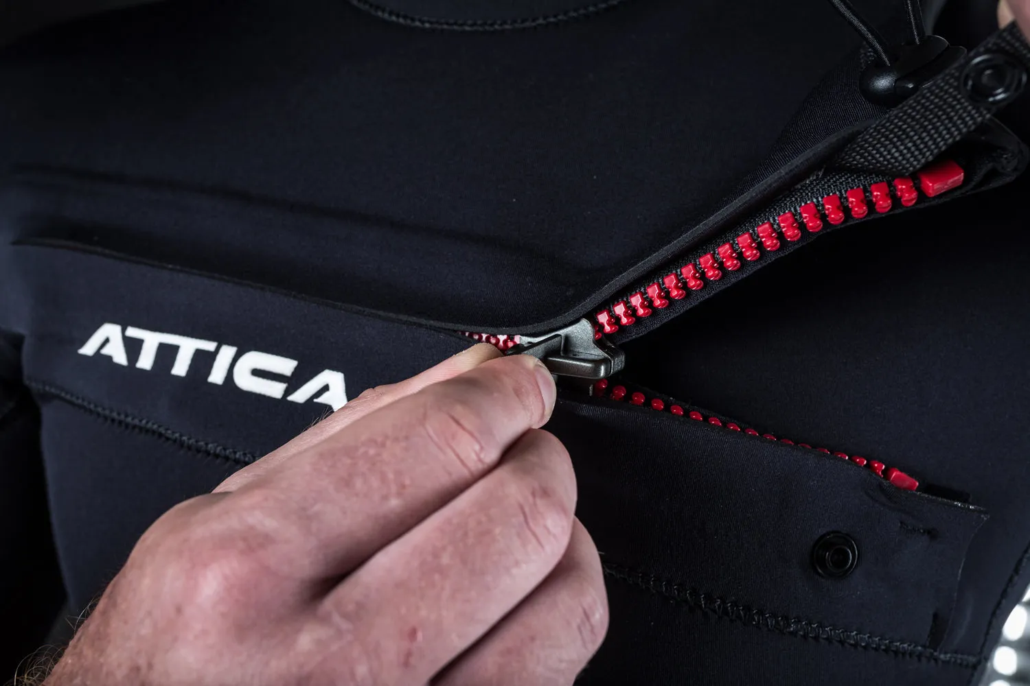 Attica OMEGA Chest Zip 3/2mm Steamer - BLACK / RED