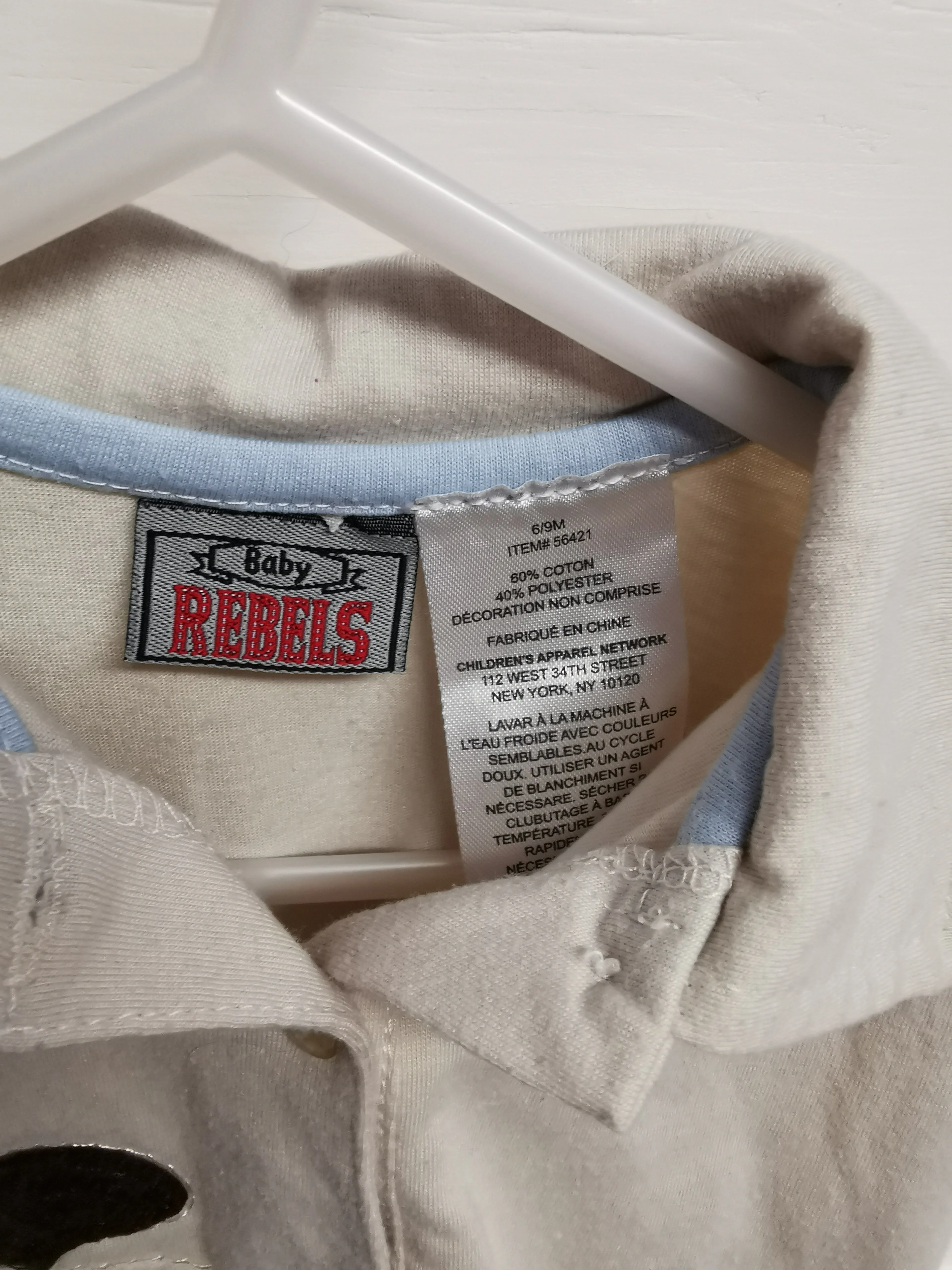 BABY BOY SIZE 6/9 MONTHS - BABY REBELS, Soft Graphic Polo T-shirt EUC B50