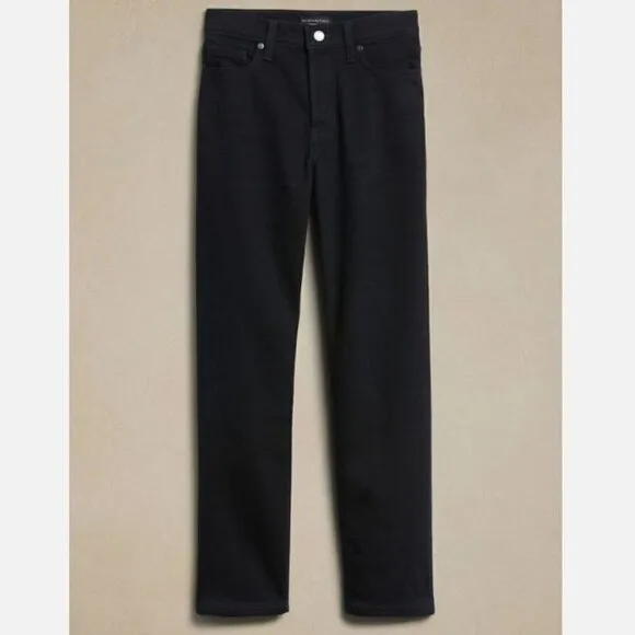 Banana Republic High-Rise THE STRAIGHT JEAN Size 0/25 Black Wash MSRP $110