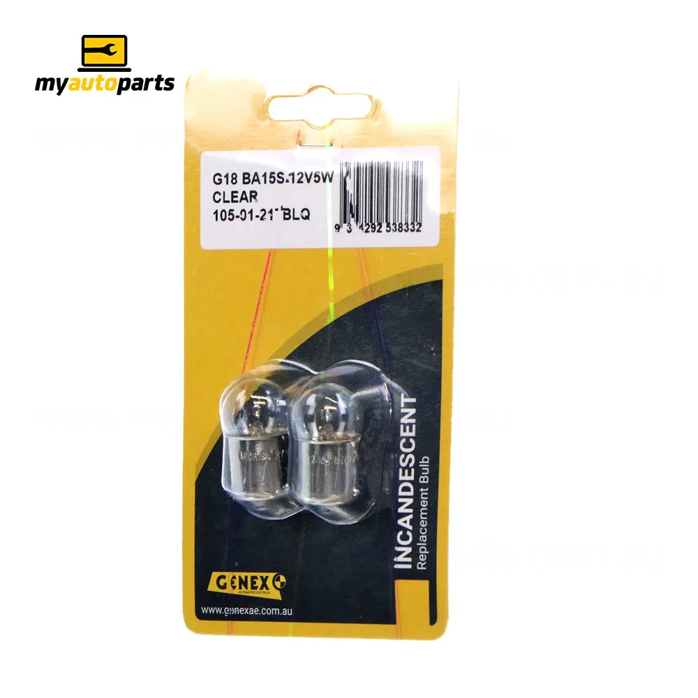 Bayonet Bulbs BA15S suits Generic fits 12V 5W BLISTER PACK 2