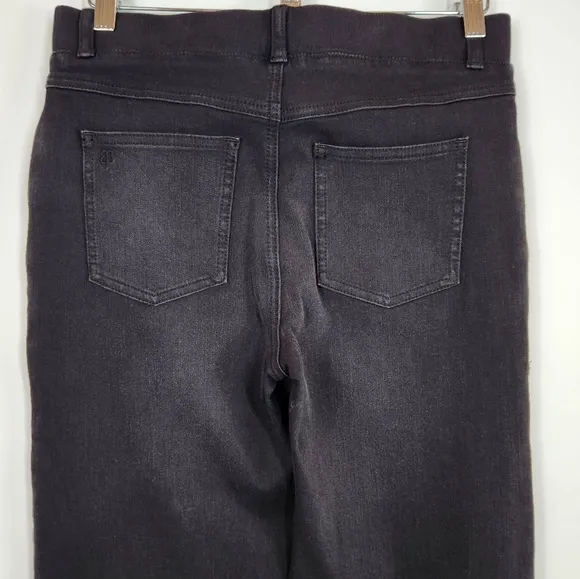 Betabrand Straight Leg Yoga Denim Jeans Pull On Black 4-Way Stretch Small 4-6