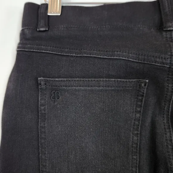 Betabrand Straight Leg Yoga Denim Jeans Pull On Black 4-Way Stretch Small 4-6