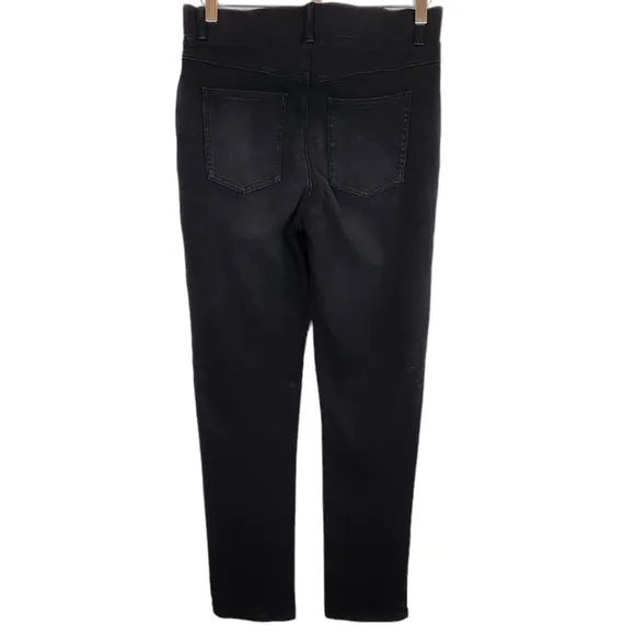 Betabrand Straight Leg Yoga Denim Jeans Pull On Black 4-Way Stretch Small 4-6