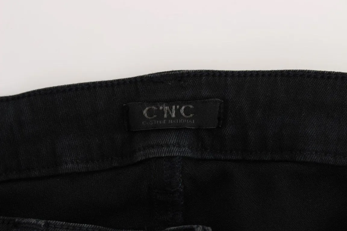 Black Cotton Slim Fit Denim Jeans