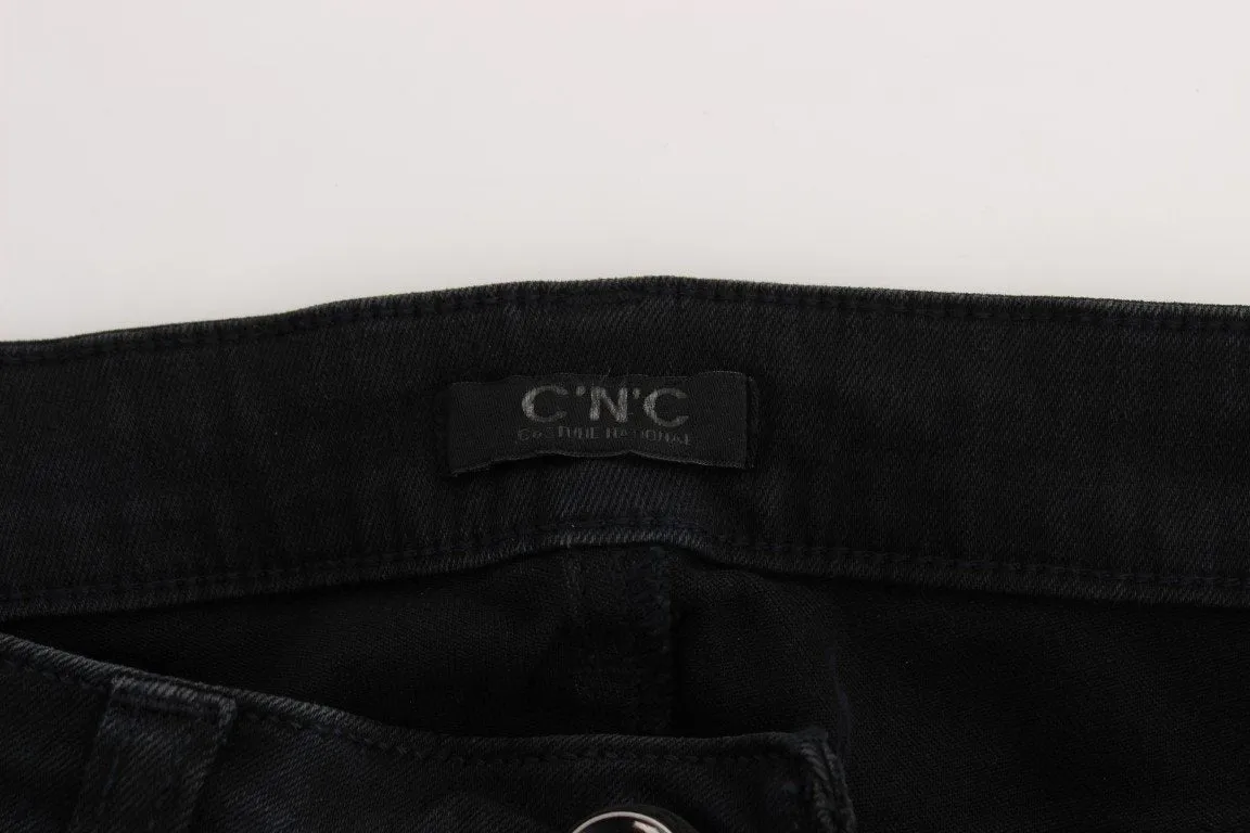 Black Cotton Slim Fit Denim Jeans