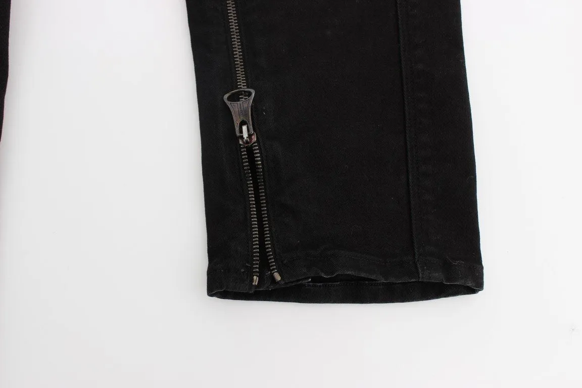 Black Cotton Slim Fit Stretch Jeans