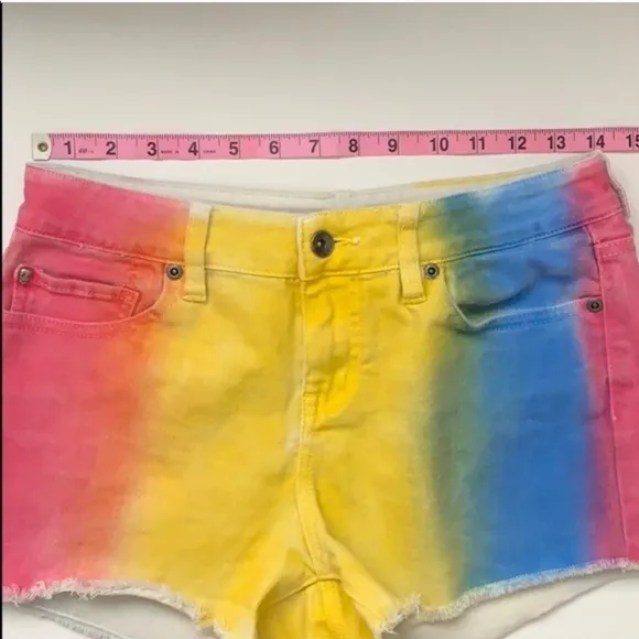 Black Heart Tie Dye Low Rise Denim Jean Shorts