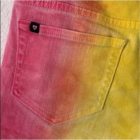 Black Heart Tie Dye Low Rise Denim Jean Shorts