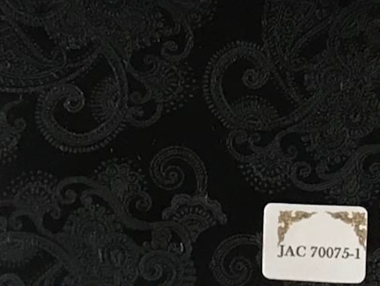 Black Paisley Print Tuxedo Jacket