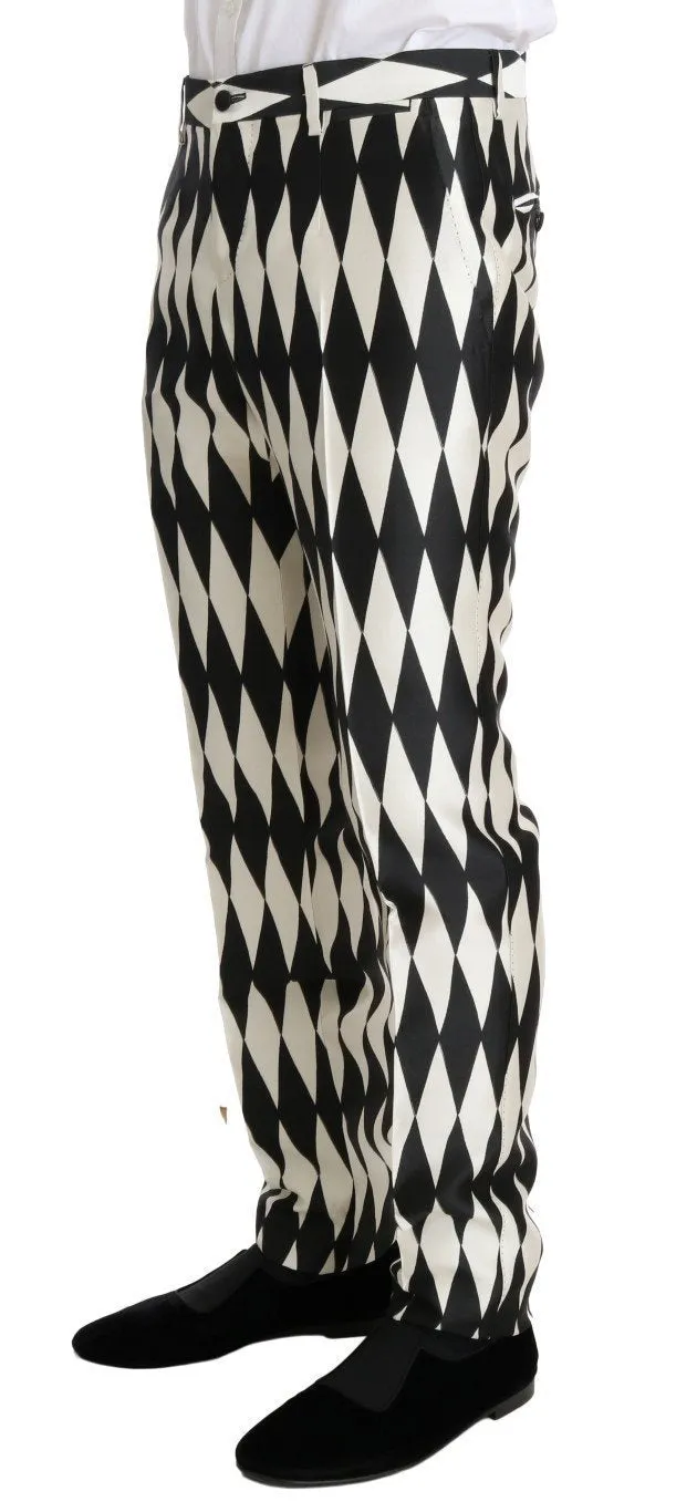 Black White Silk MARTINI Slim Fit Suit