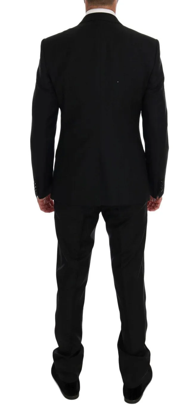 Black Wool Silk MARTINI Slim fit Suit
