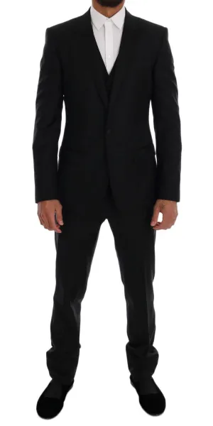 Black Wool Silk MARTINI Slim fit Suit
