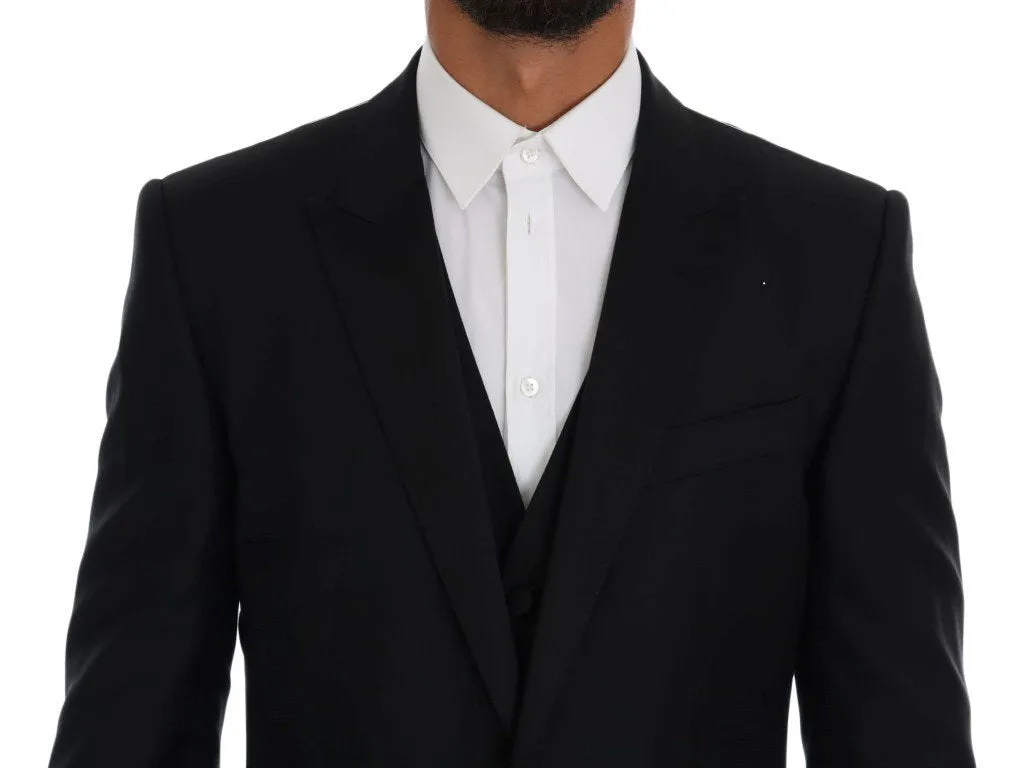 Black Wool Silk MARTINI Slim fit Suit