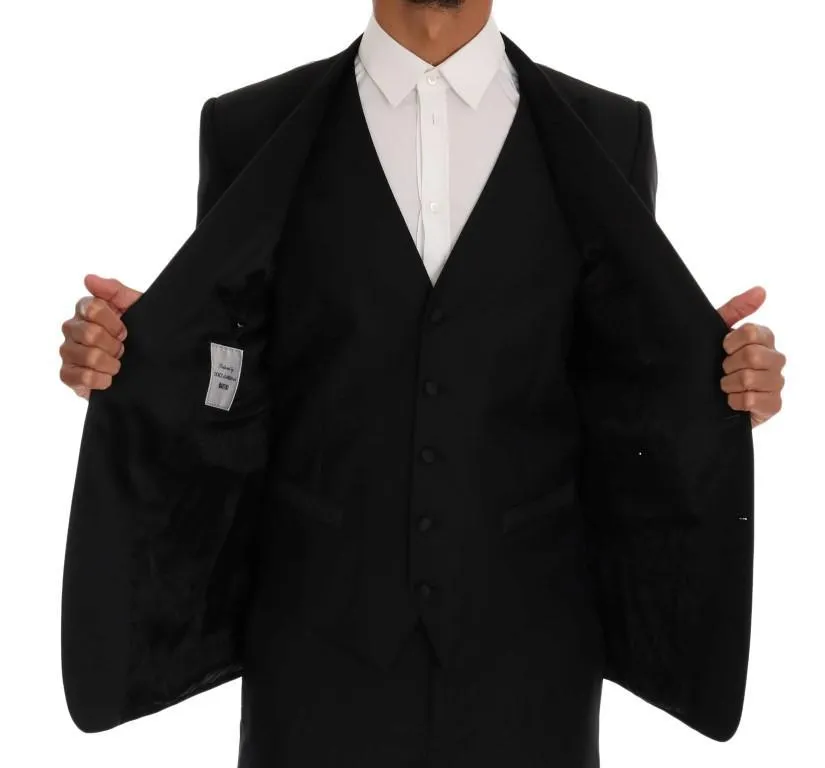 Black Wool Silk MARTINI Slim fit Suit