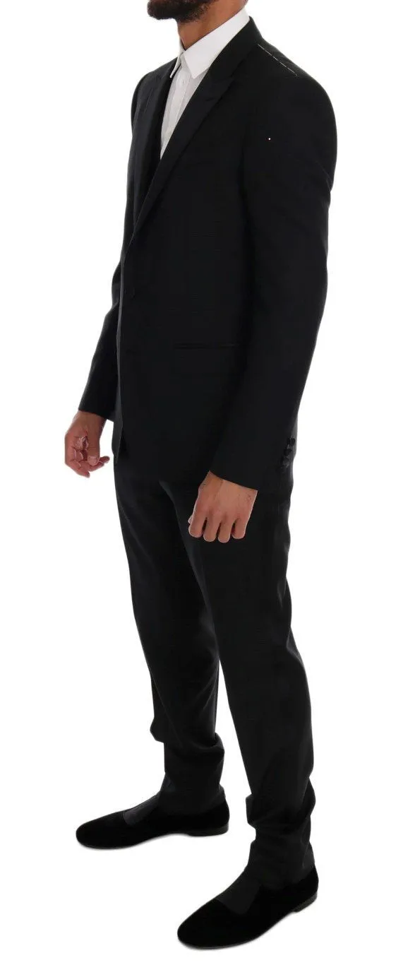Black Wool Silk MARTINI Slim fit Suit