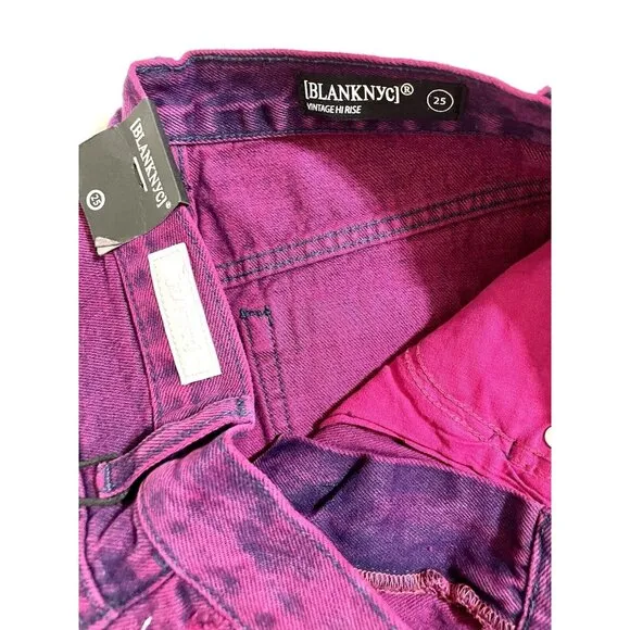 BlankNYC  Jean Shorts Denim Cutoff High Waist Shorts Magenta Glow SZ 25 NWT