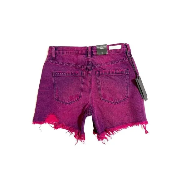 BlankNYC  Jean Shorts Denim Cutoff High Waist Shorts Magenta Glow SZ 25 NWT