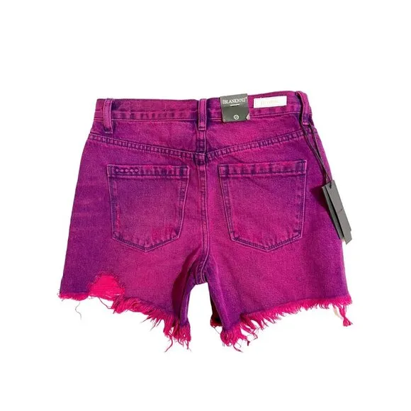 BlankNYC  Jean Shorts Denim Cutoff High Waist Shorts Magenta Glow SZ 25 NWT