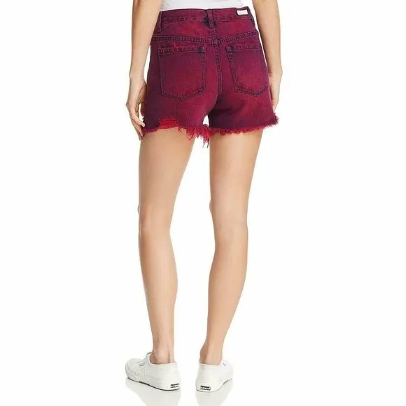 BlankNYC  Jean Shorts Denim Cutoff High Waist Shorts Magenta Glow SZ 25 NWT