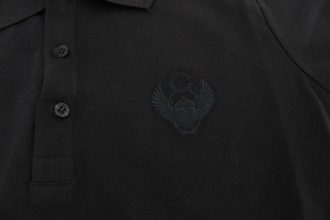 Blue Cotton Stretch Polo T-shirt