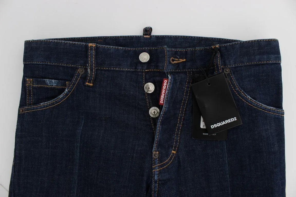 Blue Cotton Stretch Slim Skinny Jeans