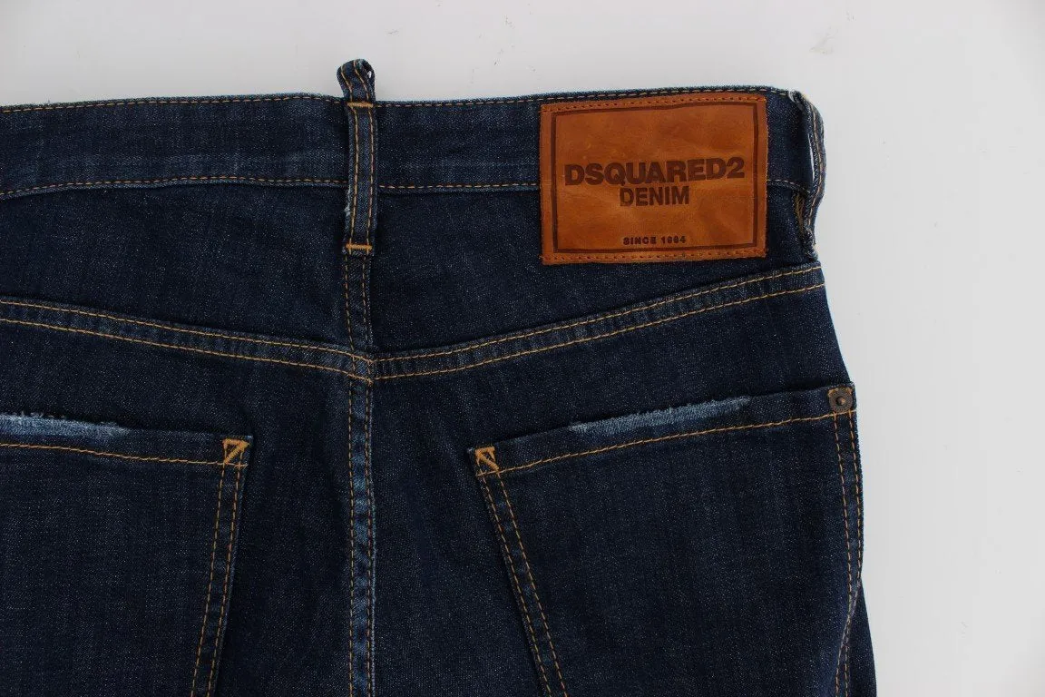 Blue Cotton Stretch Slim Skinny Jeans