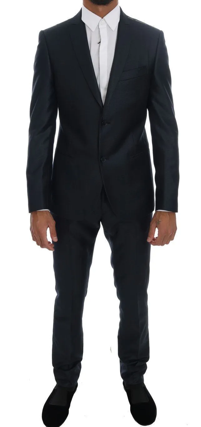 Blue Two Button Slim Fit Suit