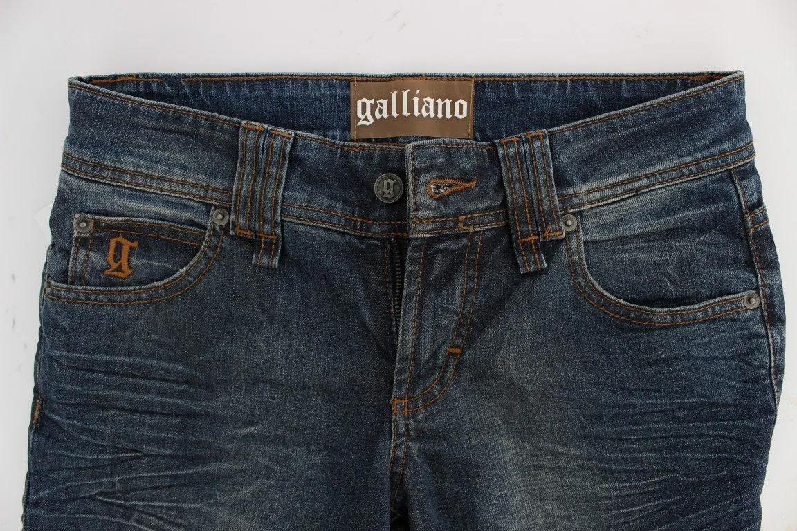 Blue Wash Cotton Blend Slim Fit Jeans